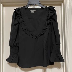 French Connection Crepe  Ruffle Blouse NEW